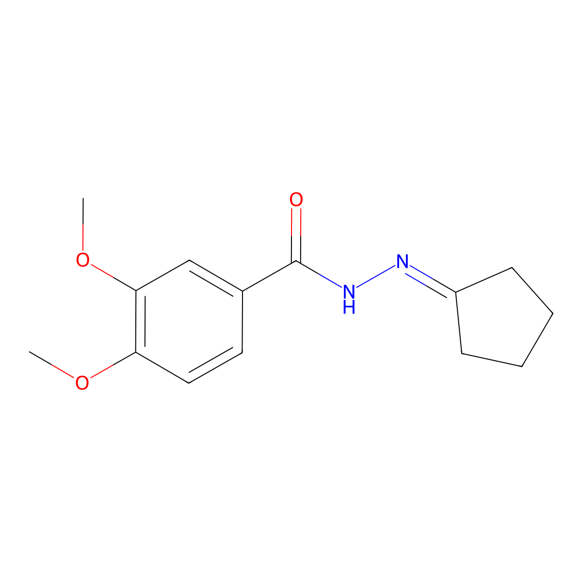 N-(cyclopentylideneamino)-3,4-dimethoxybenzamide molecular structure, CAS 475395-92-7