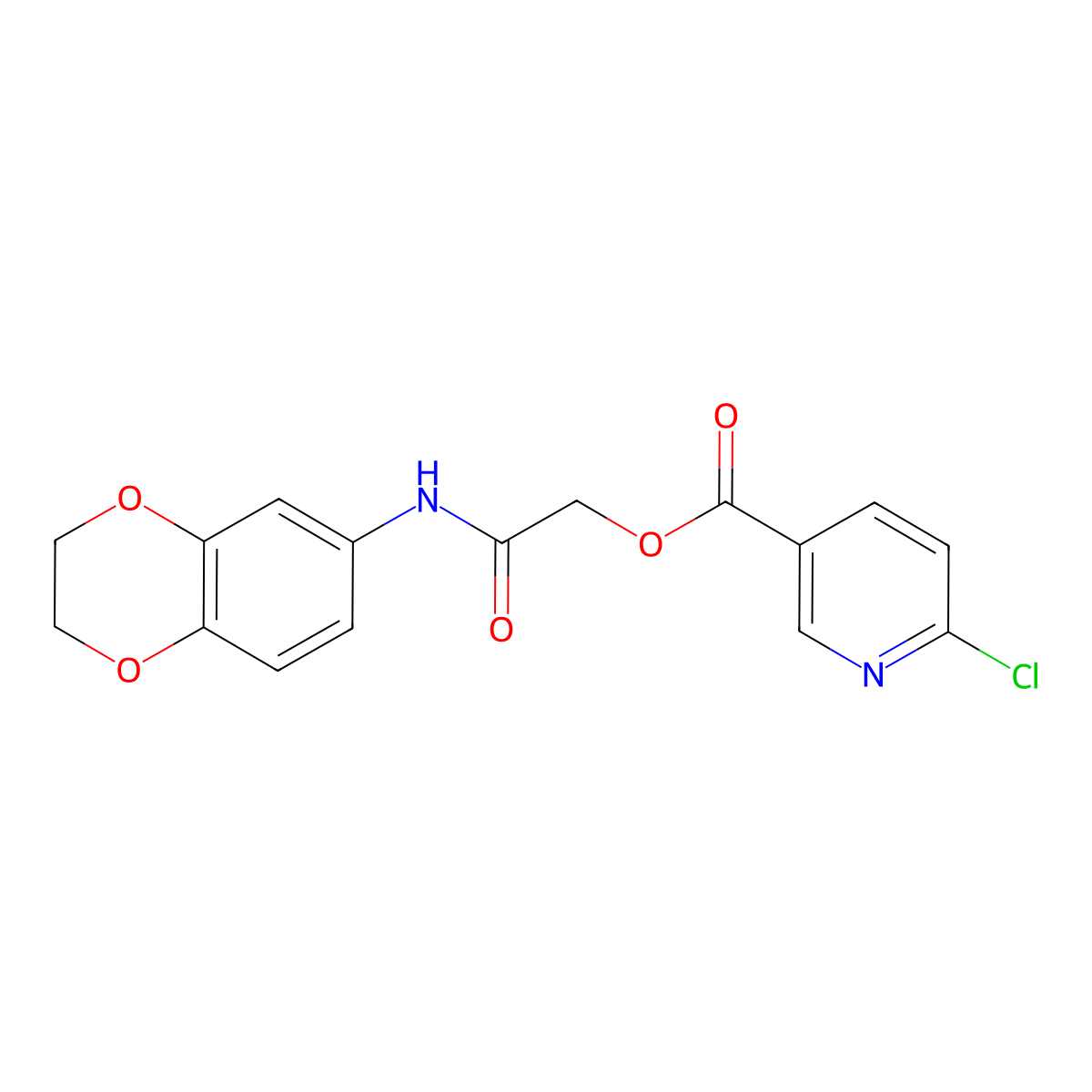 [2-(2,3-Dihydro-1,4-benzodioxin-6-ylamino)-2-oxoethyl] 6-chloropyridine-3-carboxylate molecular structure, CAS 475415-63-5