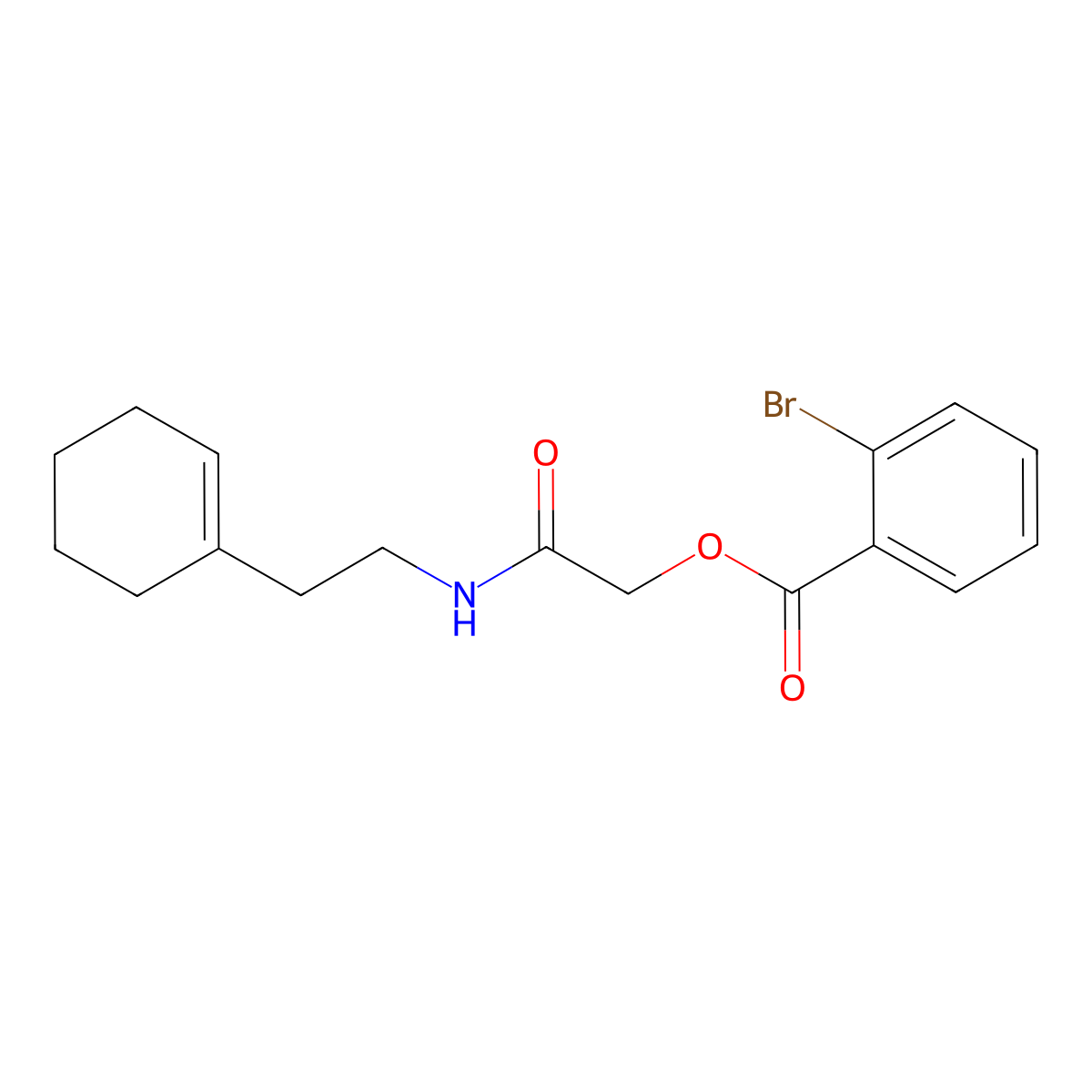 [2-[2-(Cyclohexen-1-yl)ethylamino]-2-oxoethyl] 2-bromobenzoate molecular structure, CAS 475416-00-3
