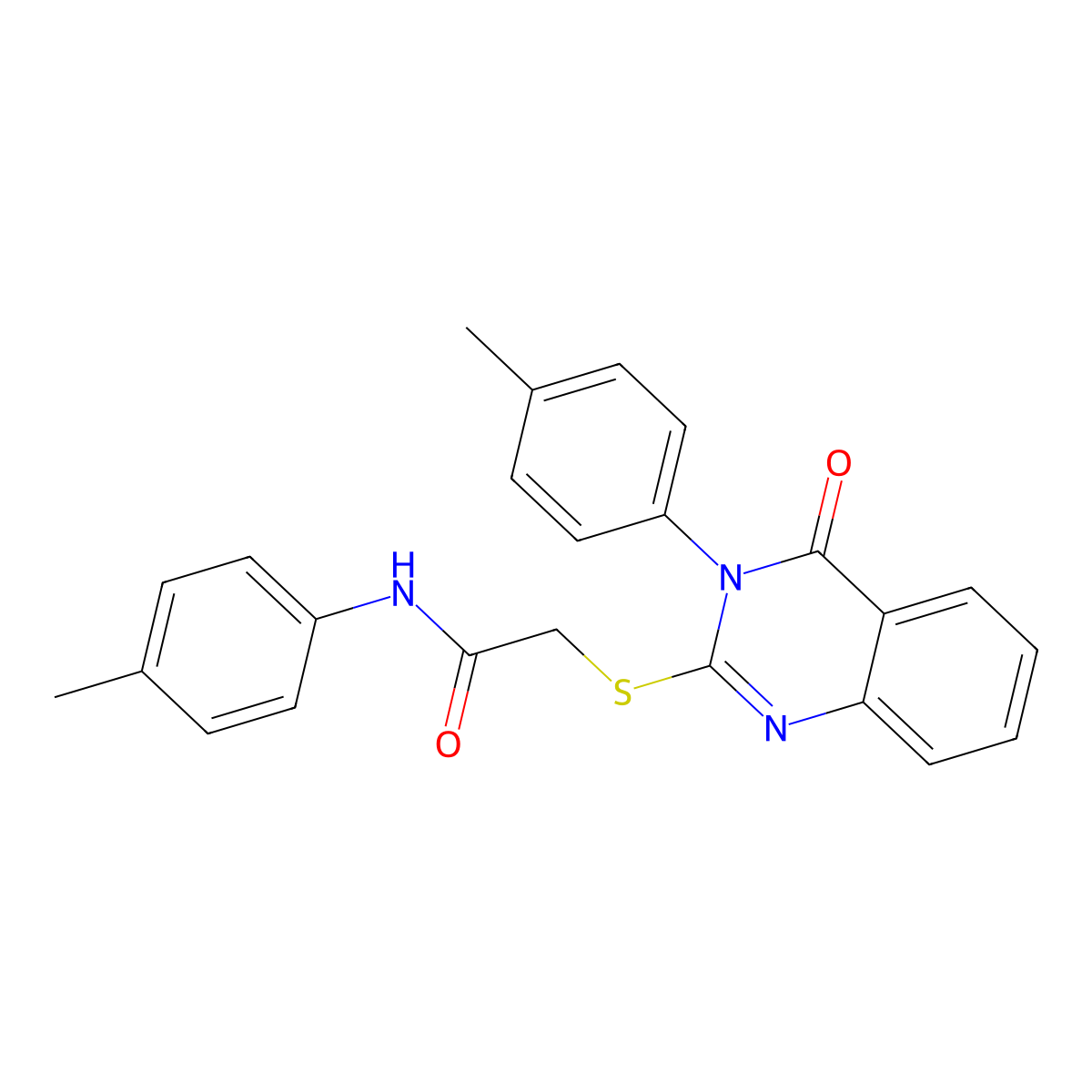 N-(4-methylphenyl)-2-{[3-(4-methylphenyl)-4-oxo-3,4-dihydroquinazolin-2-yl]sulfanyl}acetamide molecular structure, CAS 475418-12-3