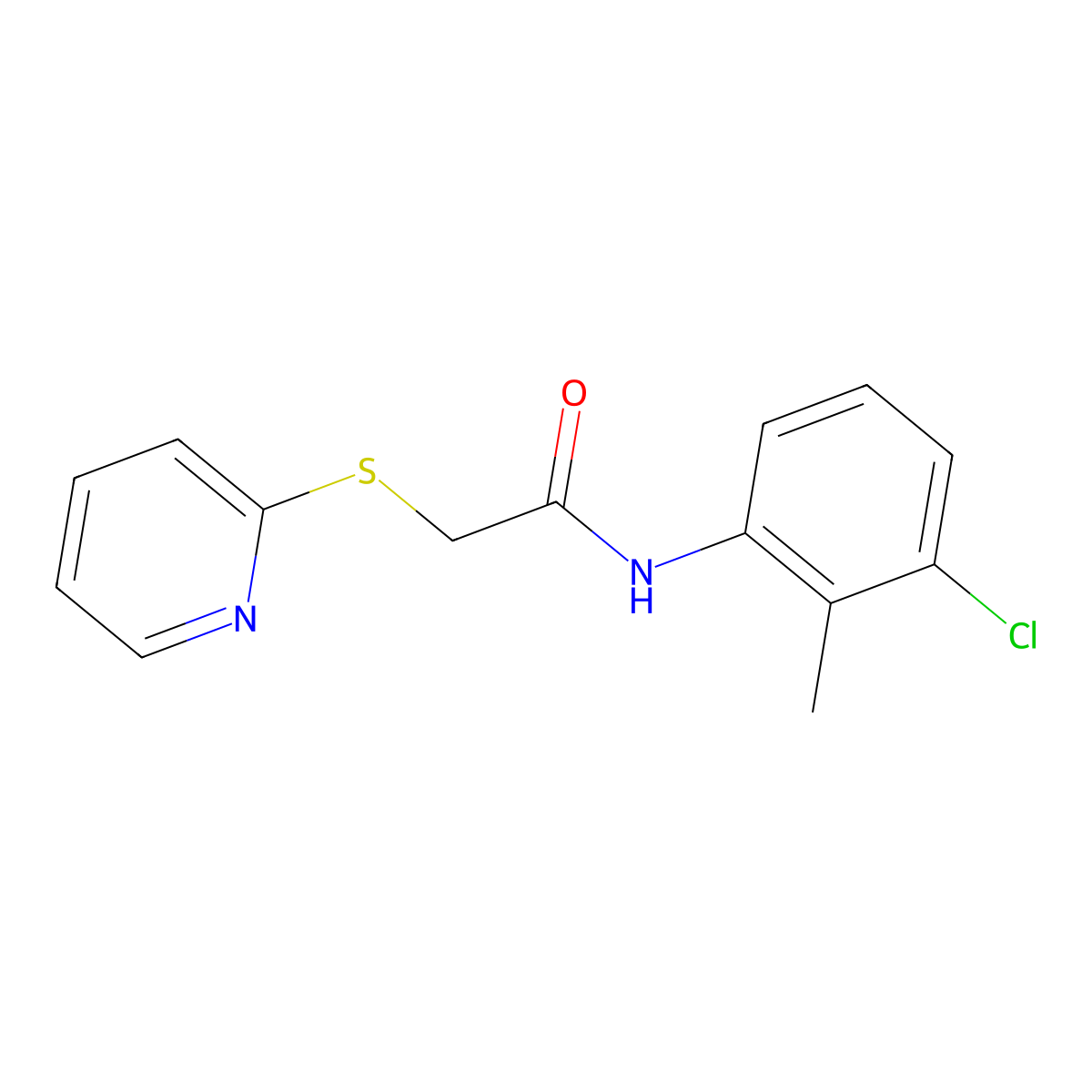 N-(3-chloro-2-methylphenyl)-2-(pyridin-2-ylsulfanyl)acetamide molecular structure, CAS 475432-87-2