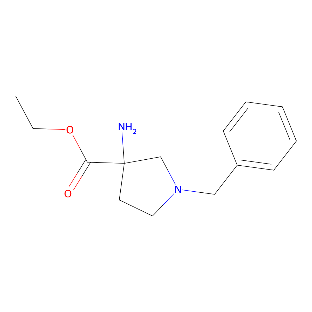 Ethyl 3-amino-1-benzylpyrrolidine-3-carboxylate molecular structure, CAS 475469-12-6
