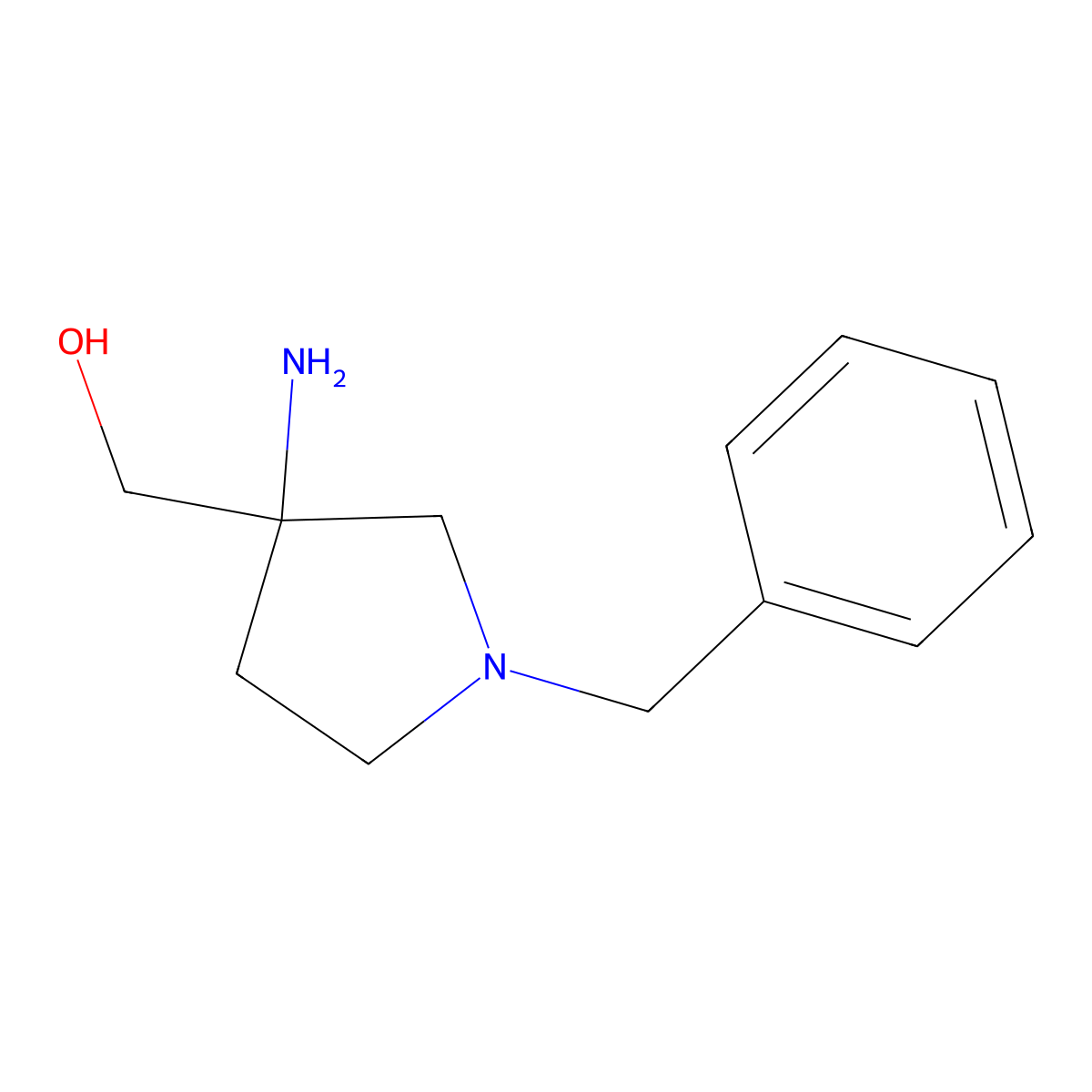 (3-Amino-1-benzylpyrrolidin-3-yl)methanol molecular structure, CAS 475469-13-7