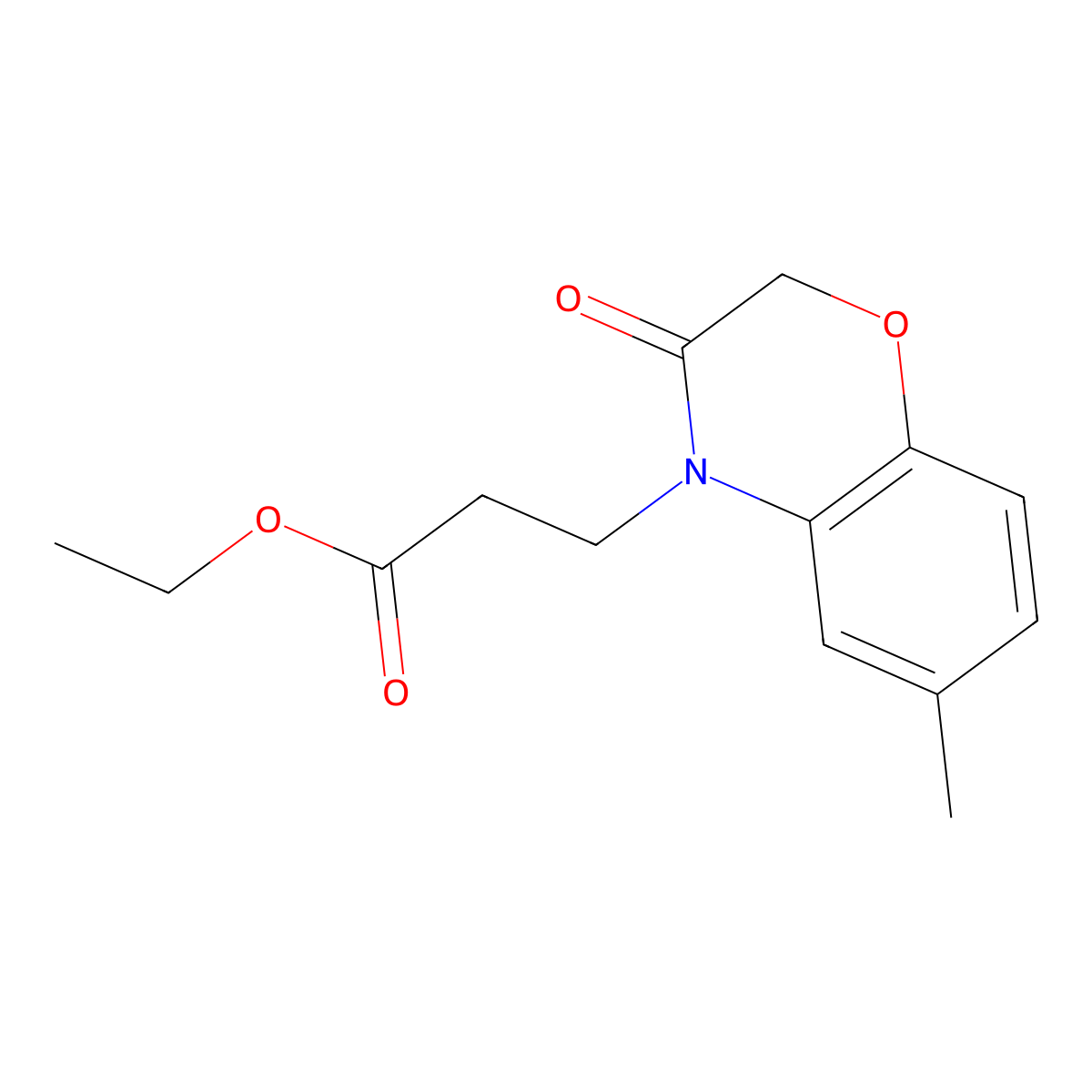 ethyl 3-(6-methyl-3-oxo-2,3-dihydro-4H-1,4-benzoxazin-4-yl)propanoate molecular structure, CAS 475469-71-7