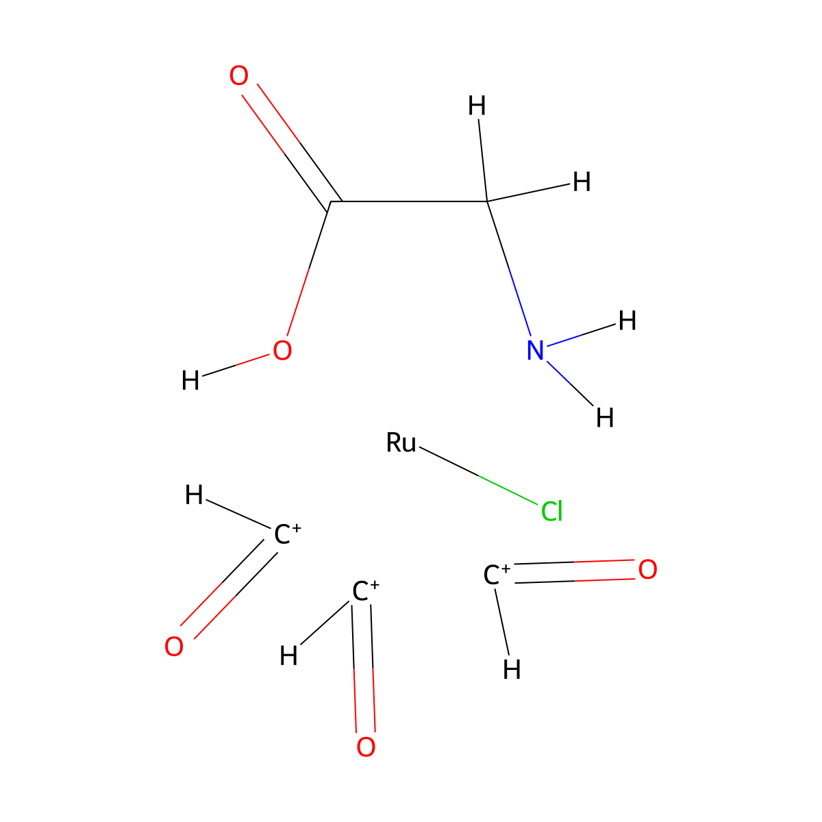 (OC-6-44)-Tricarbonylchloro(glycinato-κN,κO)ruthenium , CORM-3 molecular structure, CAS 475473-26-8