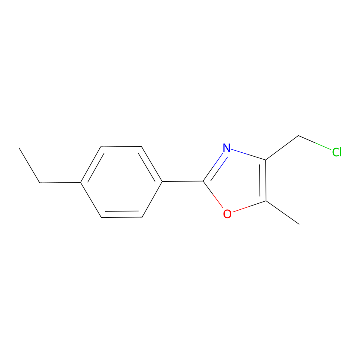 4-(Chloromethyl)-2-(4-ethylphenyl)-5-methyl-1,3-oxazole molecular structure, CAS 475481-81-3