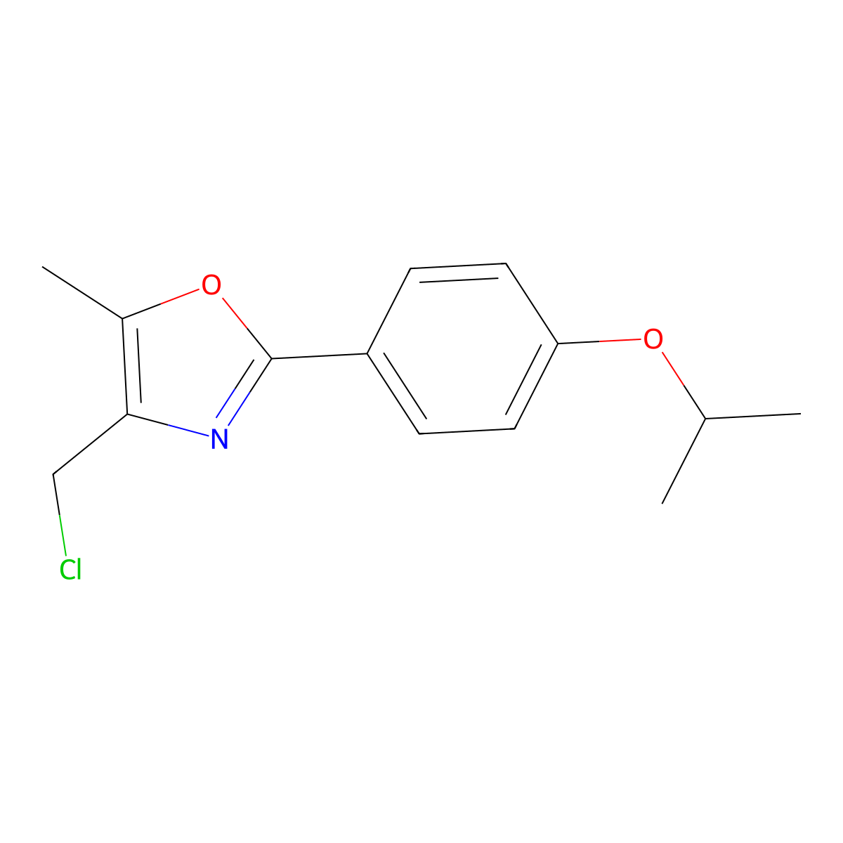 4-(Chloromethyl)-2-(4-isopropoxyphenyl)-5-methyl-1,3-oxazole molecular structure, CAS 475481-83-5