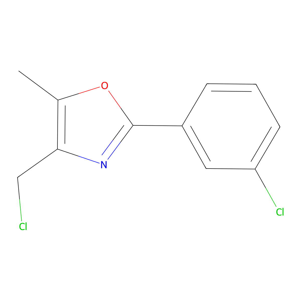 4-(Chloromethyl)-2-(3-chlorophenyl)-5-methyloxazole molecular structure, CAS 475481-97-1