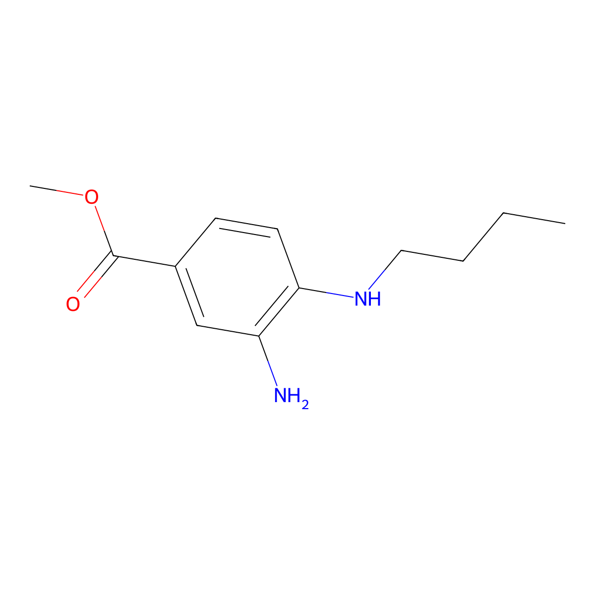 Methyl 3-amino-4-(butylamino)benzoate molecular structure, CAS 475489-75-9