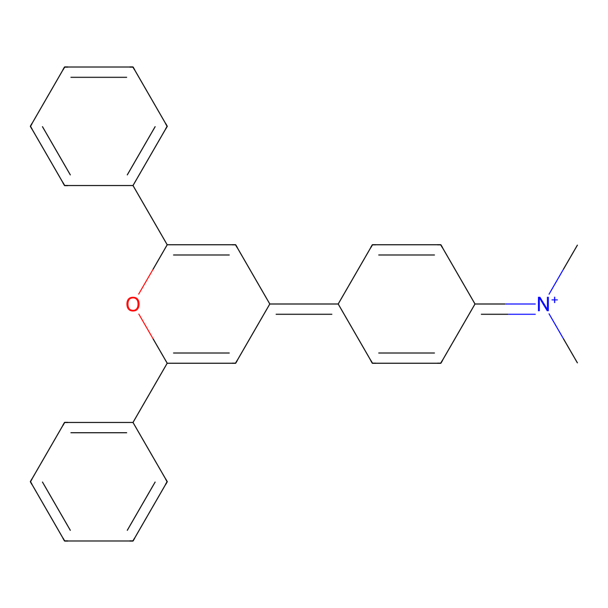 4-(4-(Dimethylamino)phenyl)-2,6-diphenylpyrylium molecular structure, CAS 47551-72-4