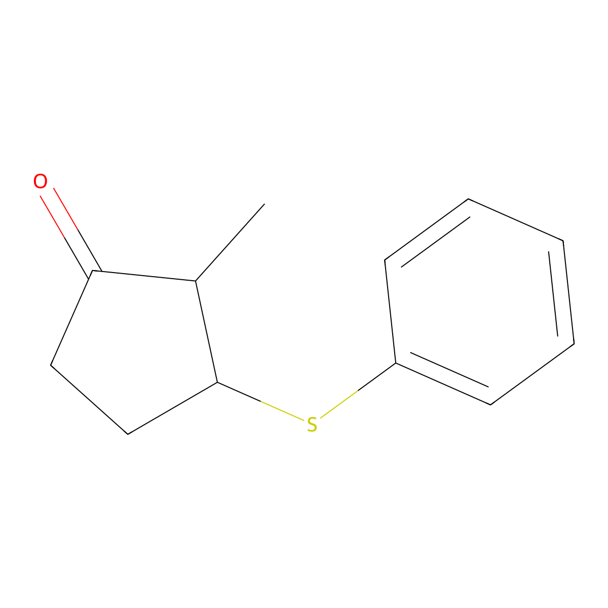 2-Methyl-3-(phenylsulfanyl)cyclopentan-1-one molecular structure, CAS 475557-95-0