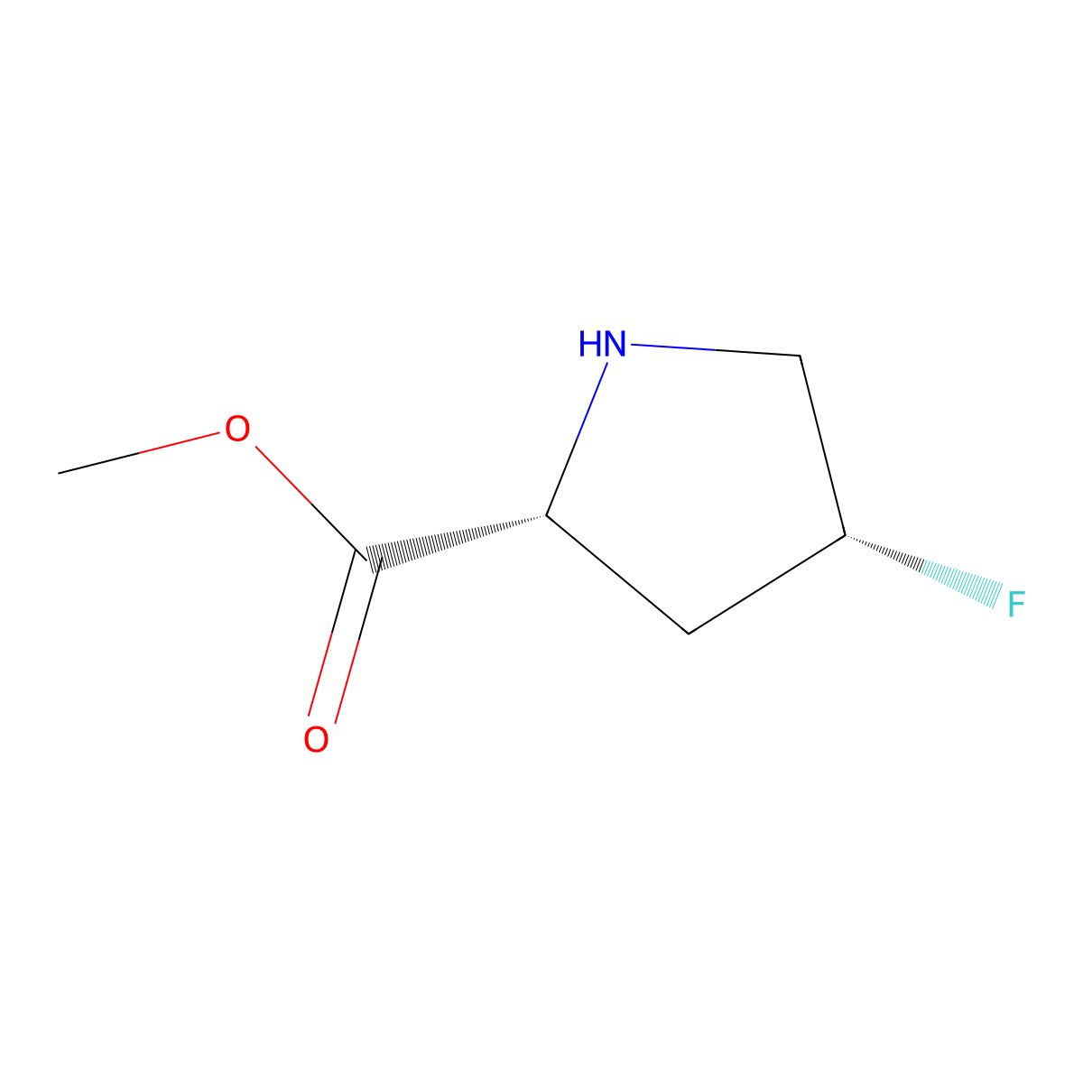 methyl (2R,4R)-4-fluoropyrrolidine-2-carboxylate molecular structure, CAS 475561-83-2