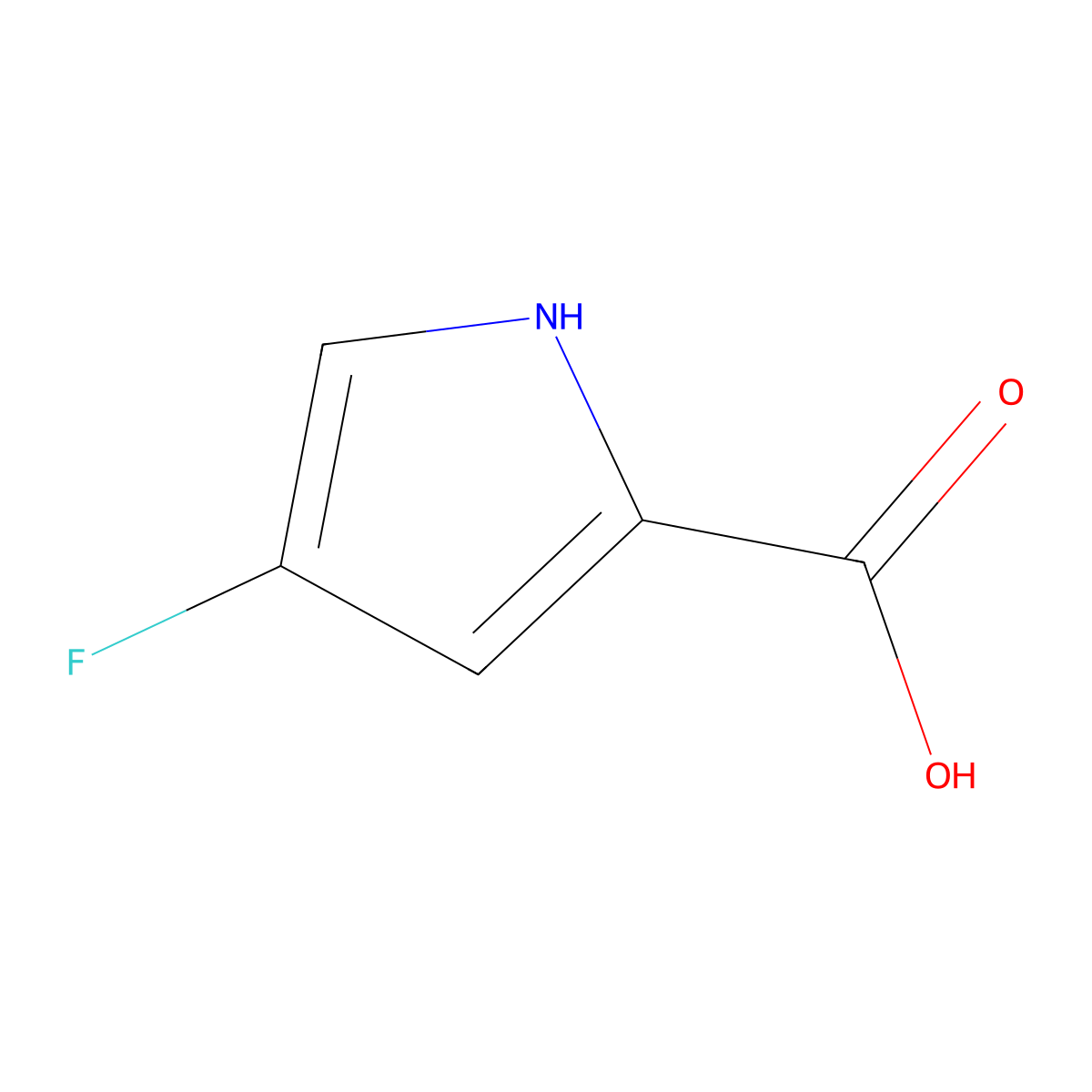 4-fluoro-1H-pyrrole-2-carboxylic acid molecular structure, CAS 475561-90-1
