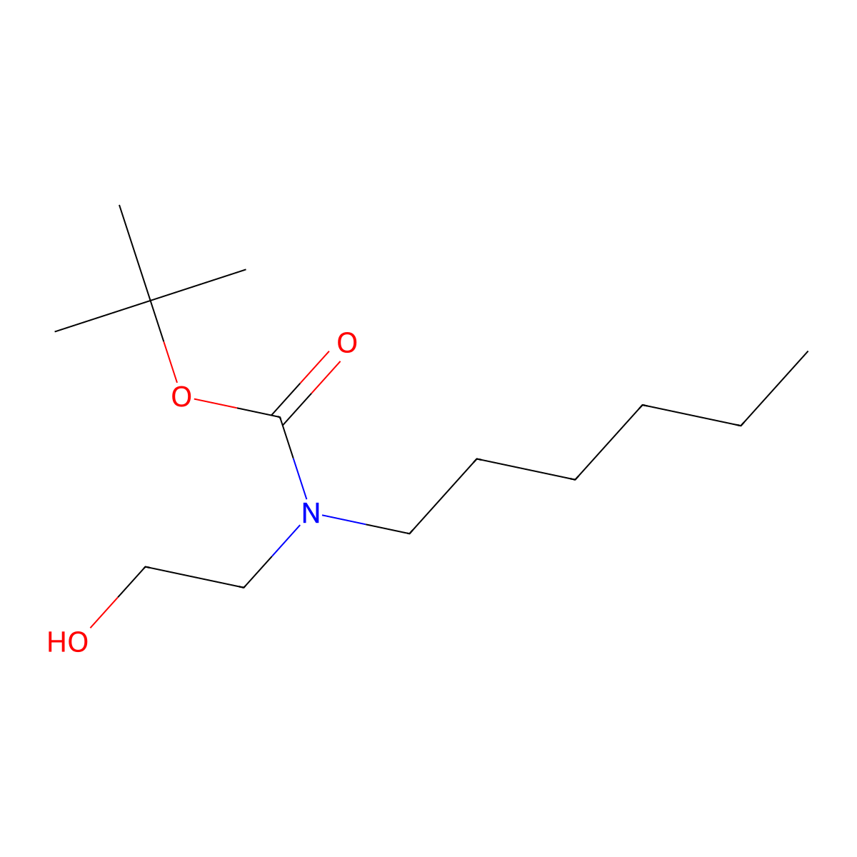tert-butyl N-hexyl-N-(2-hydroxyethyl)carbamate molecular structure, CAS 475569-21-2