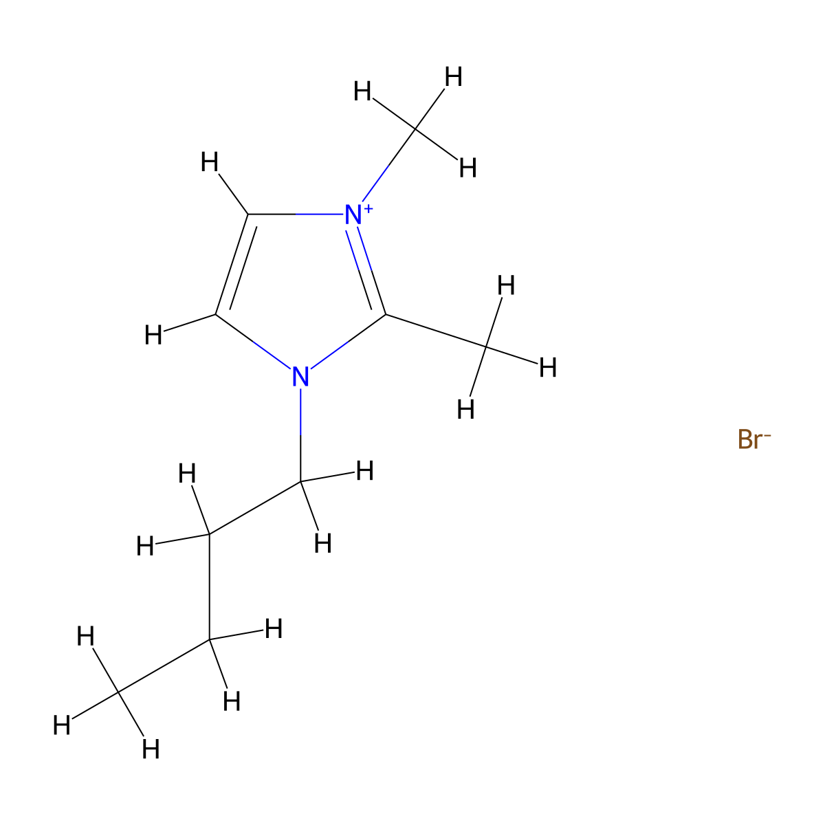 1-Butyl-2,3-dimethylimidazolium bromide molecular structure, CAS 475575-45-2