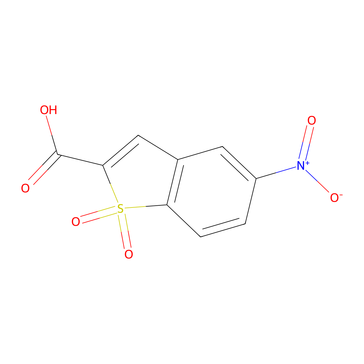 5-Nitro-1-benzothiophene-2-carboxylic acid 1,1-dioxide molecular structure, CAS 475575-63-4