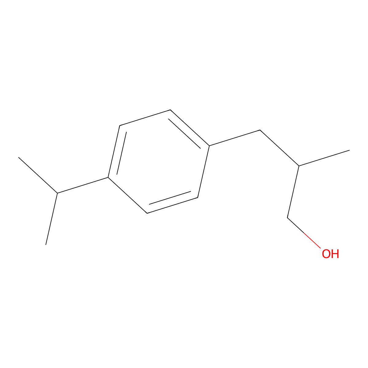 beta-Methyl-4-(1-methylethyl)benzenepropanol molecular structure, CAS 4756-19-8