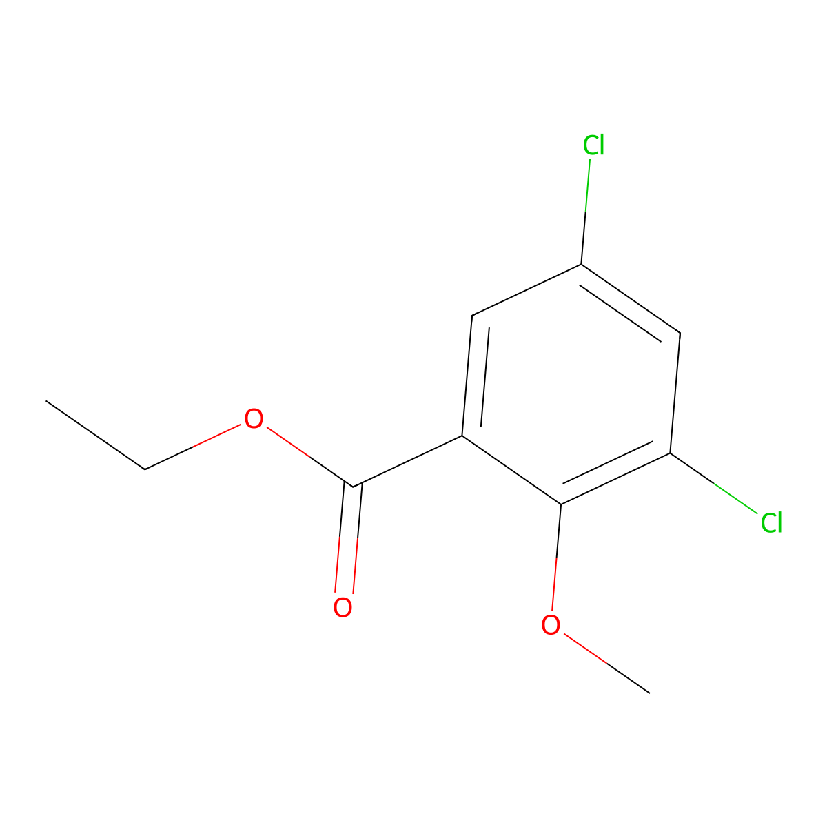 Ethyl 3,5-dichloro-2-methoxybenzoate molecular structure, CAS 475625-07-1