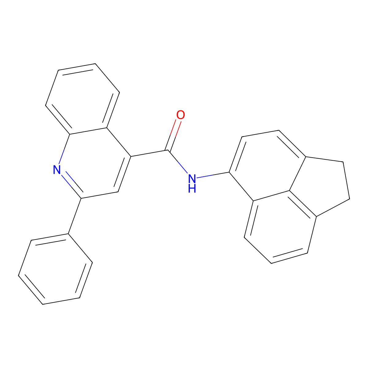 N-(1,2-dihydroacenaphthylen-5-yl)-2-phenylquinoline-4-carboxamide molecular structure, CAS 475626-18-7