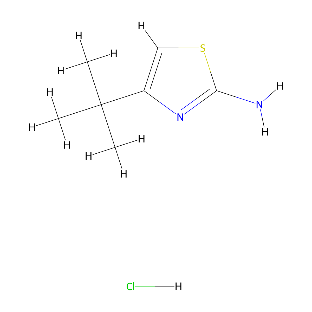 4-Tert-butyl-1,3-thiazol-2-amine hydrochloride molecular structure, CAS 475632-10-1