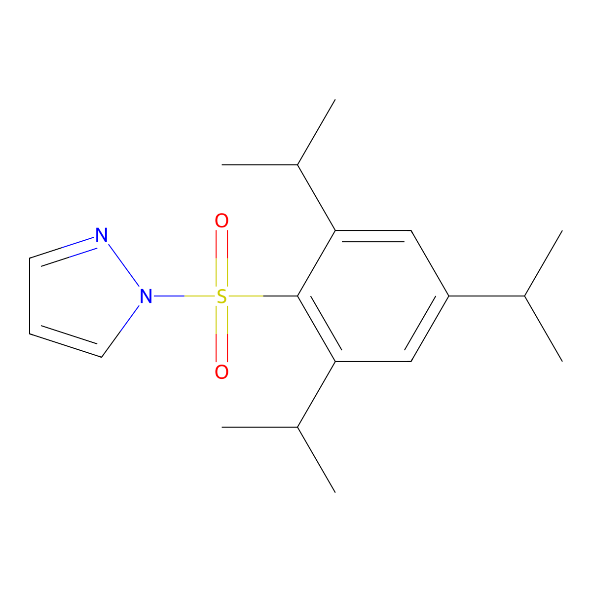 1-[2,4,6-tris(propan-2-yl)benzenesulfonyl]-1H-pyrazole molecular structure, CAS 475632-32-7