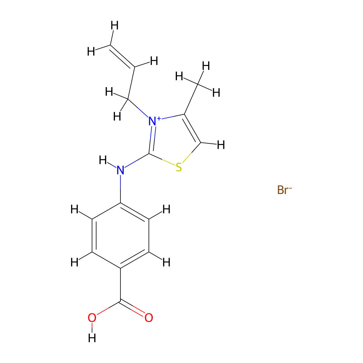 2-[(4-Carboxyphenyl)amino]-4-methyl-3-(prop-2-EN-1-YL)-1,3-thiazol-3-ium bromide molecular structure, CAS 475633-50-2