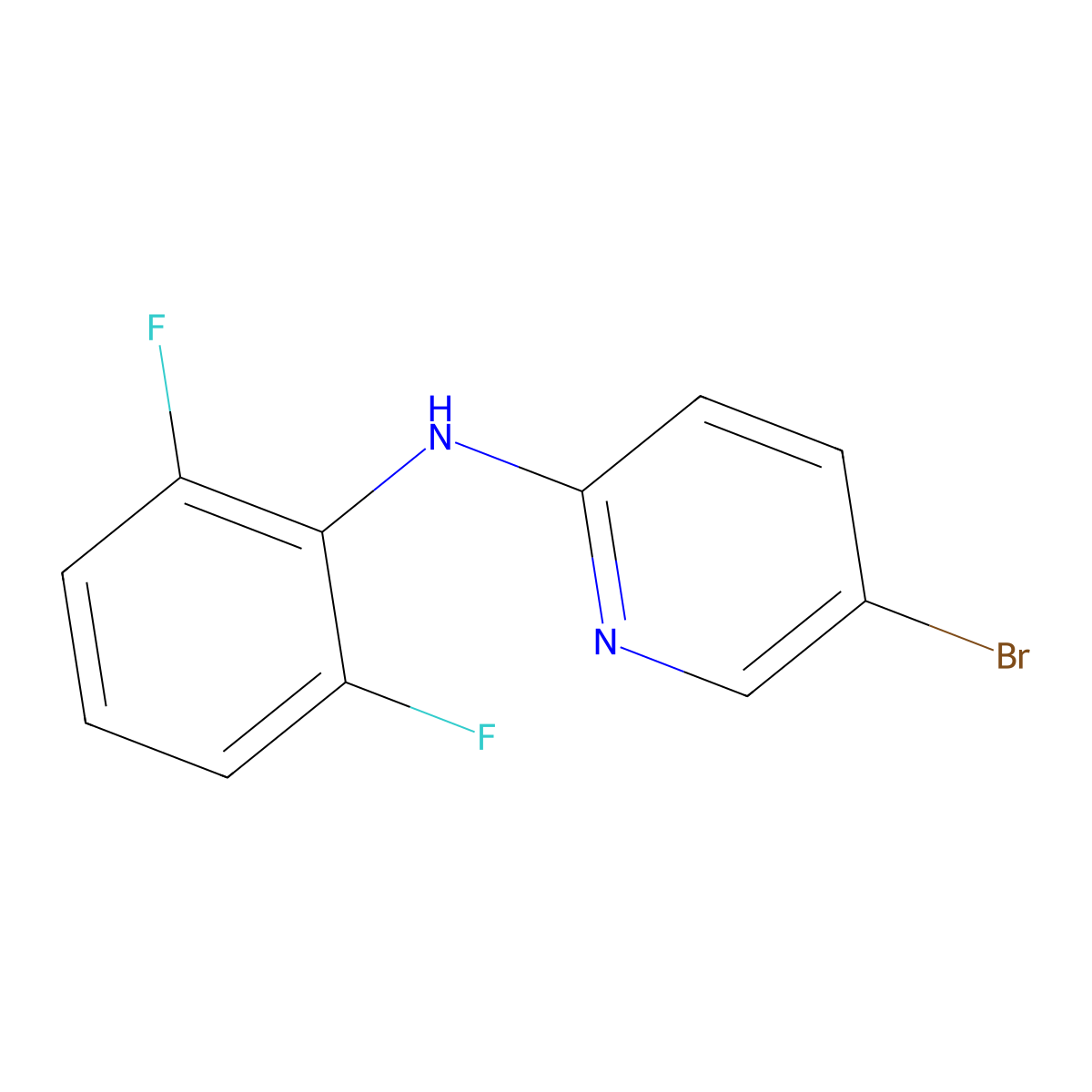 5-bromo-N-(2,6-difluorophenyl)pyridin-2-amine molecular structure, CAS 475634-96-9