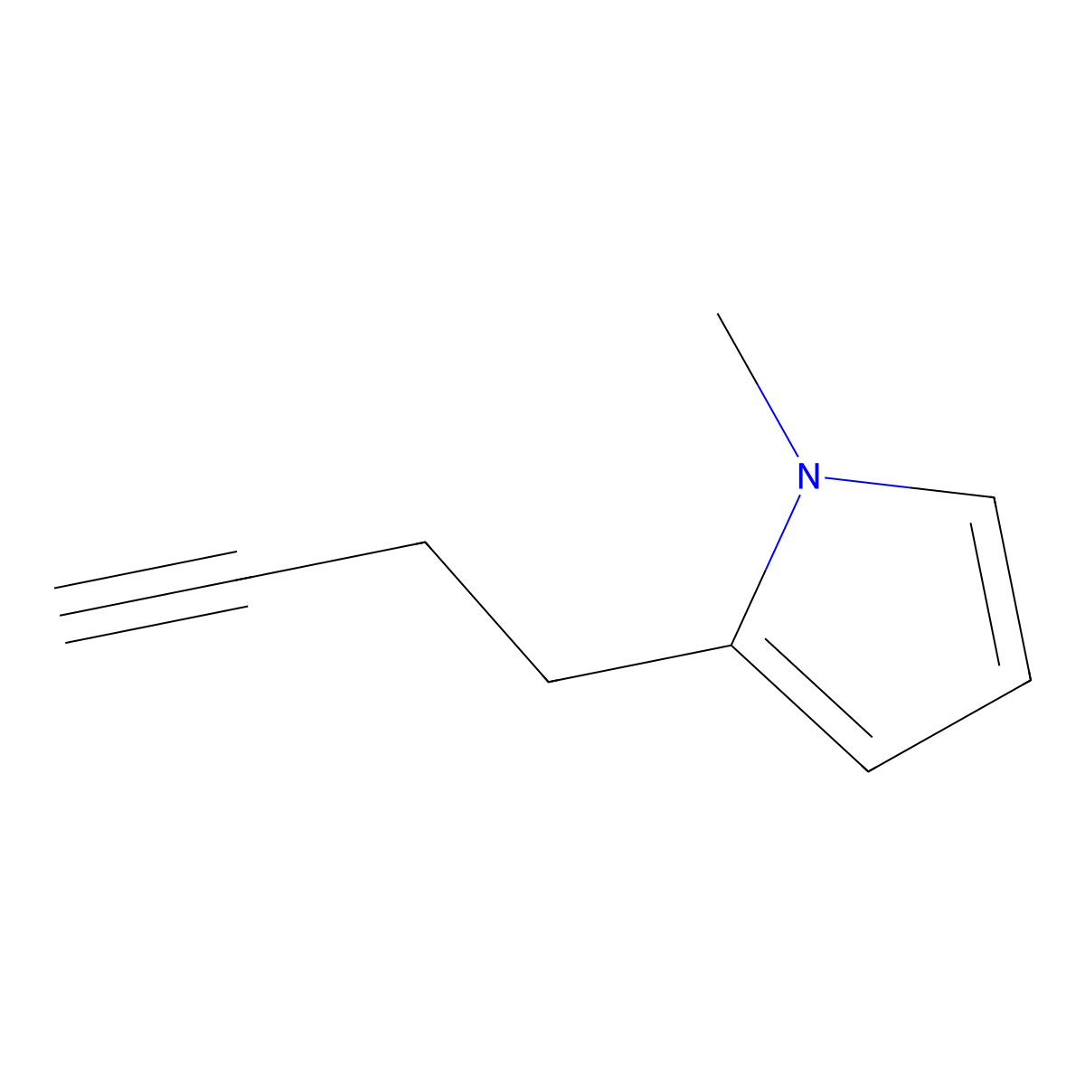 2-But-3-ynyl-1-methylpyrrole molecular structure, CAS 475637-87-7