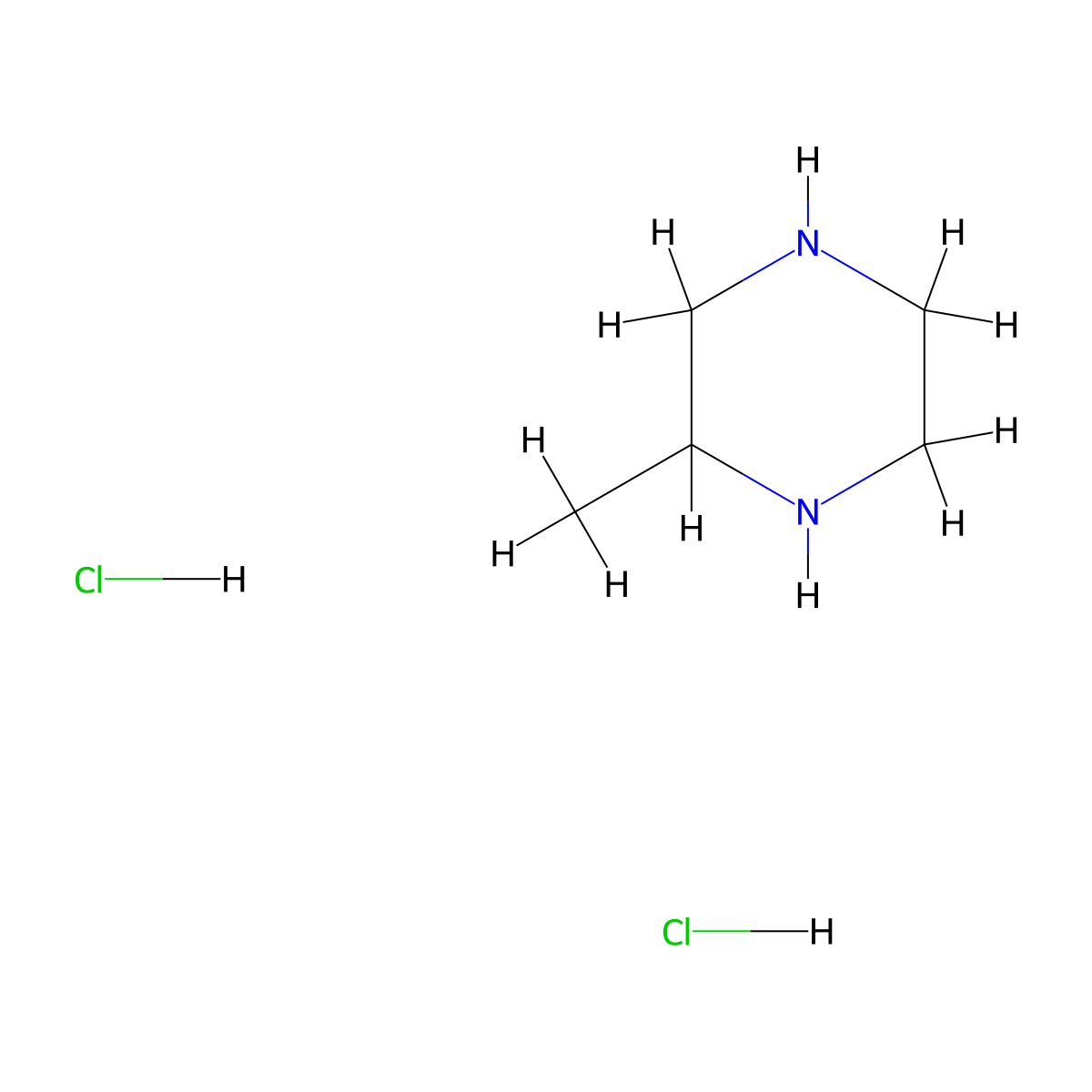 2-Methylpiperazine dihydrochloride molecular structure, CAS 475640-80-3