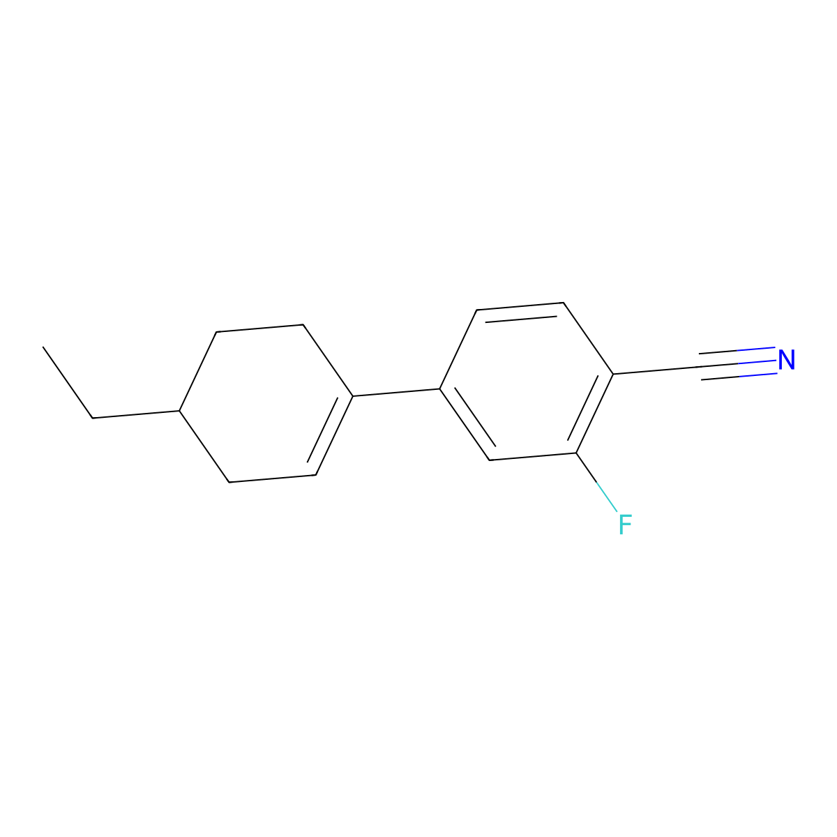 4-(4-Ethyl-1-cyclohexen-1-yl)-2-fluorobenzonitrile molecular structure, CAS 475643-27-7