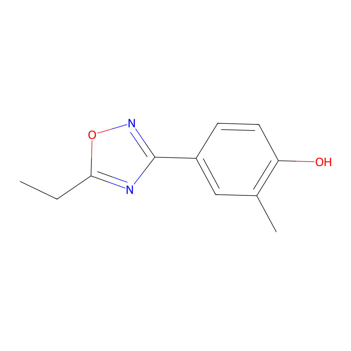 4-(5-Ethyl-1,2,4-oxadiazol-3-yl)-2-methylphenol molecular structure, CAS 475651-47-9