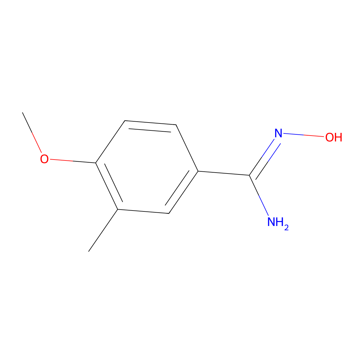 N'-hydroxy-4-methoxy-3-methylbenzene-1-carboximidamide molecular structure, CAS 475652-16-5