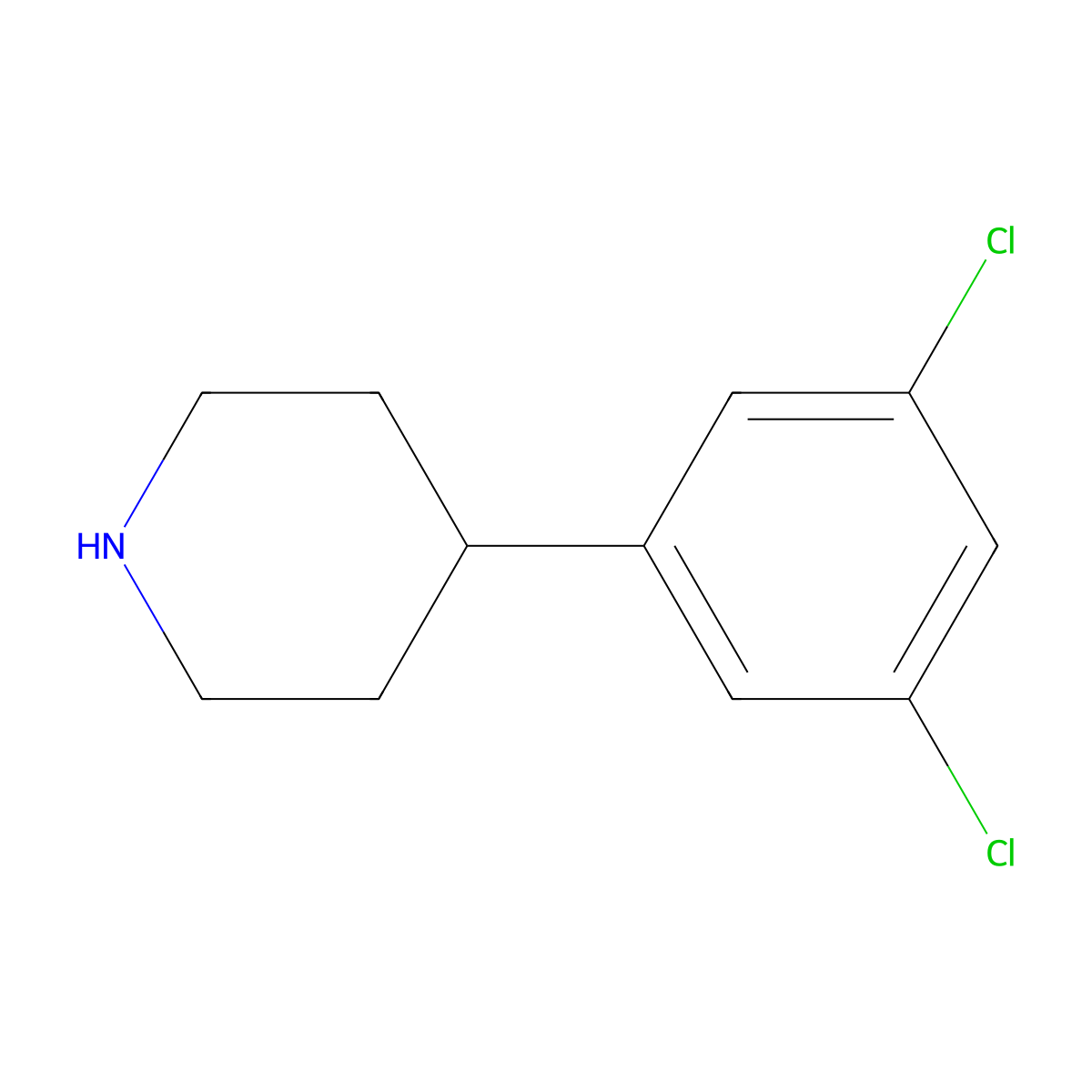 4-(3,5-Dichlorophenyl)piperidine molecular structure, CAS 475653-05-5