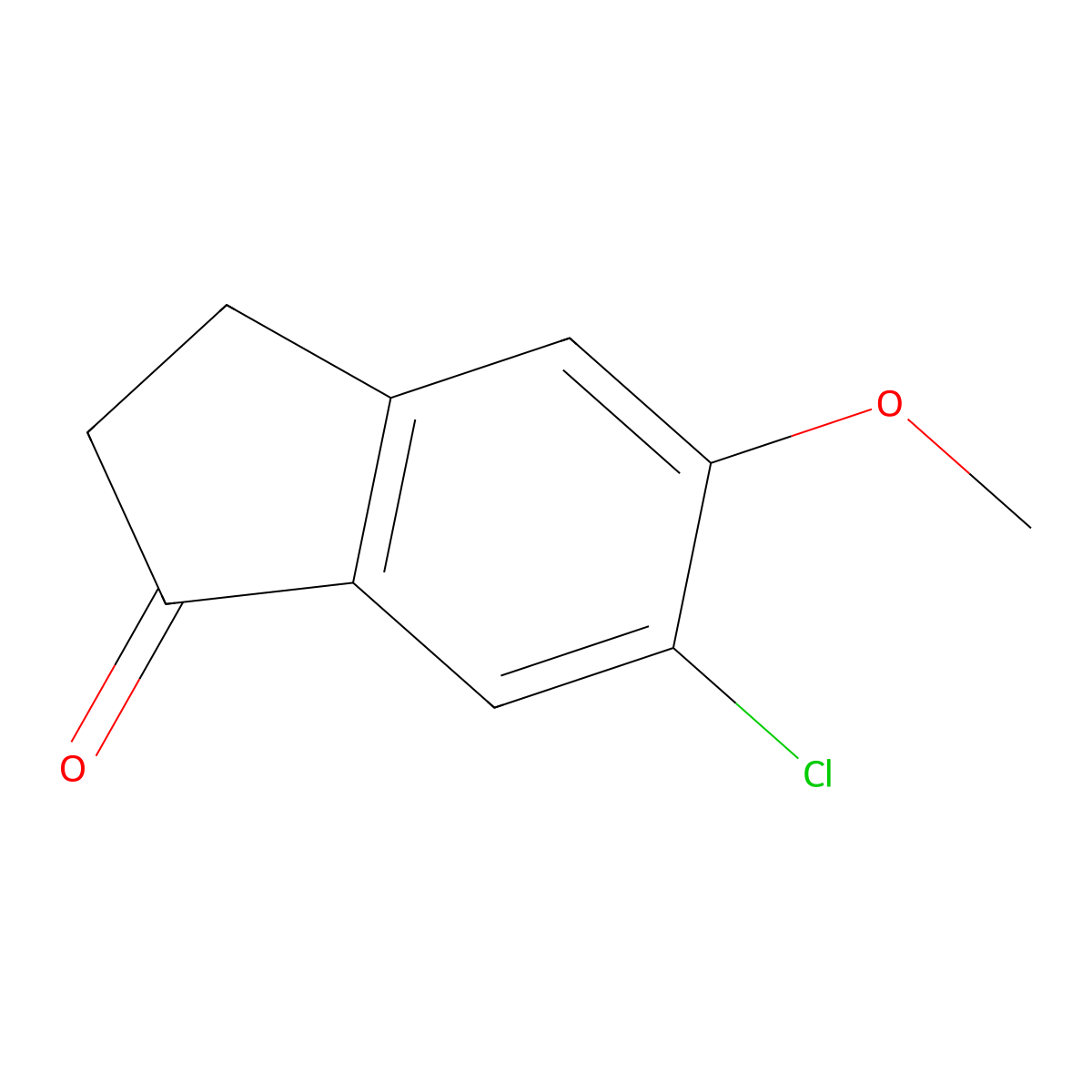 6-chloro-5-methoxy-2,3-dihydro-1H-inden-1-one molecular structure, CAS 475654-43-4