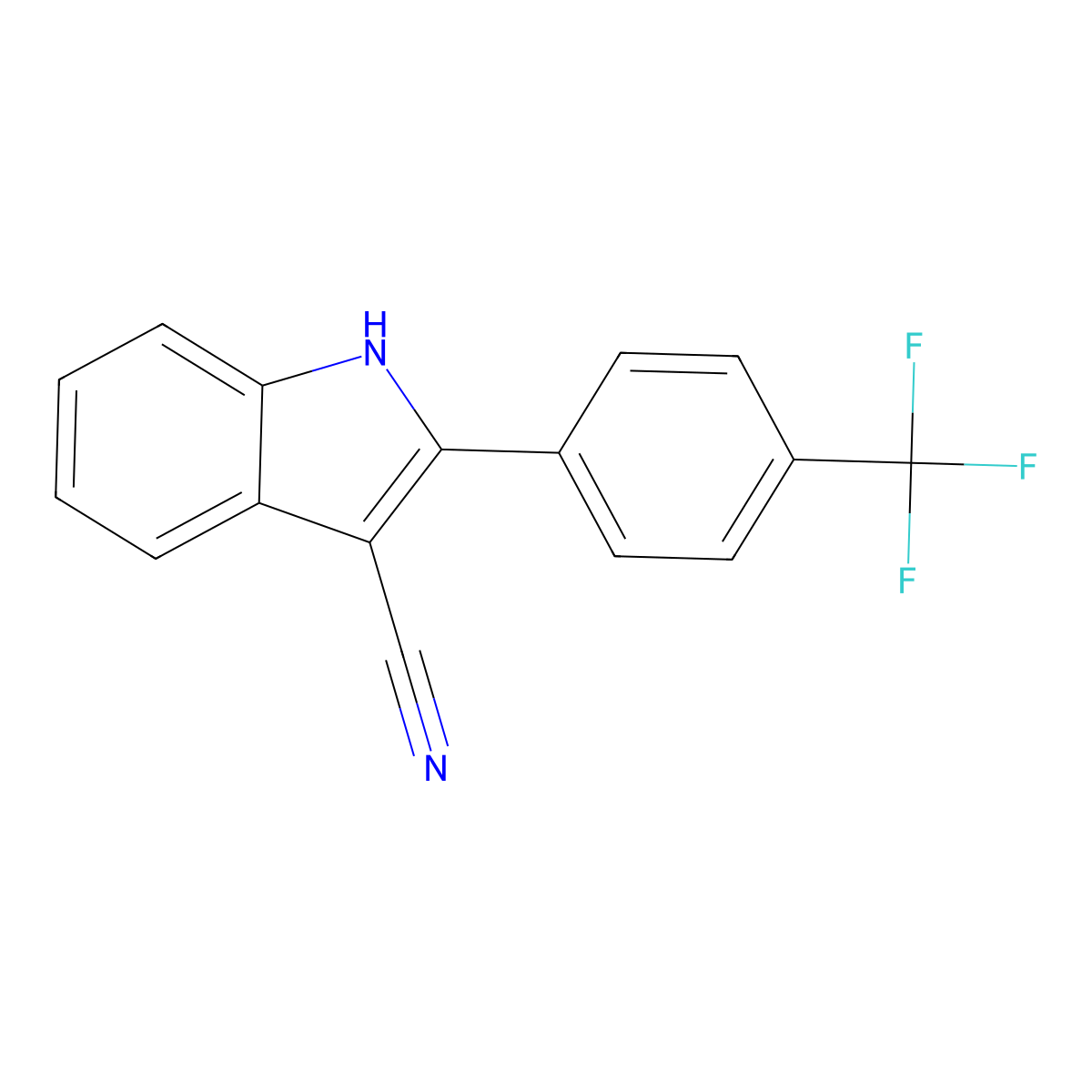 2-(4-(Trifluoromethyl)phenyl)-1H-indole-3-carbonitrile molecular structure, CAS 475655-19-7