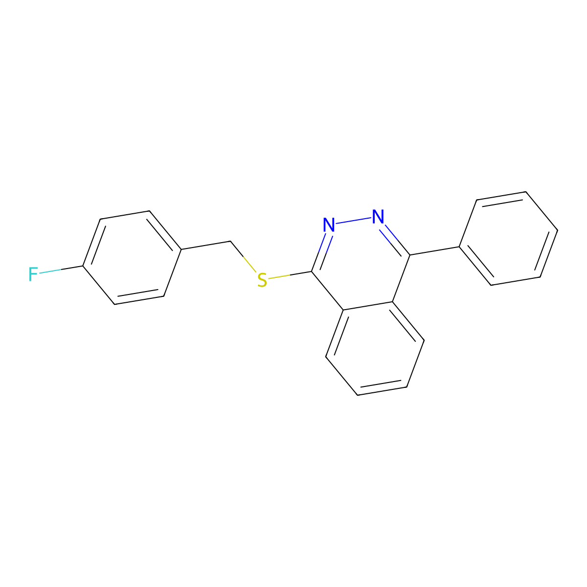 1-{[(4-Fluorophenyl)methyl]sulfanyl}-4-phenylphthalazine molecular structure, CAS 475660-45-8