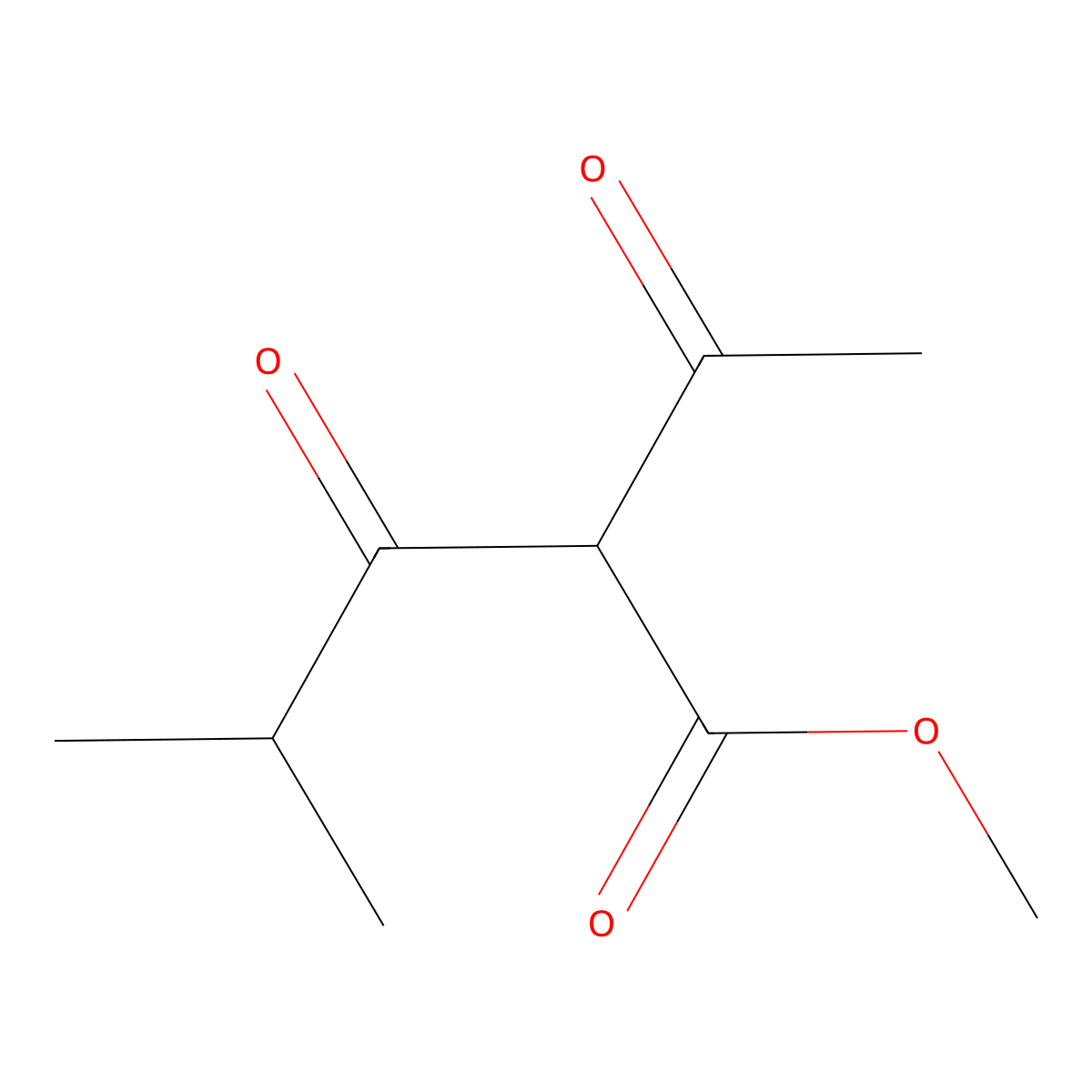 Methyl 2-acetyl-4-methyl-3-oxopentanoate molecular structure, CAS 475662-06-7