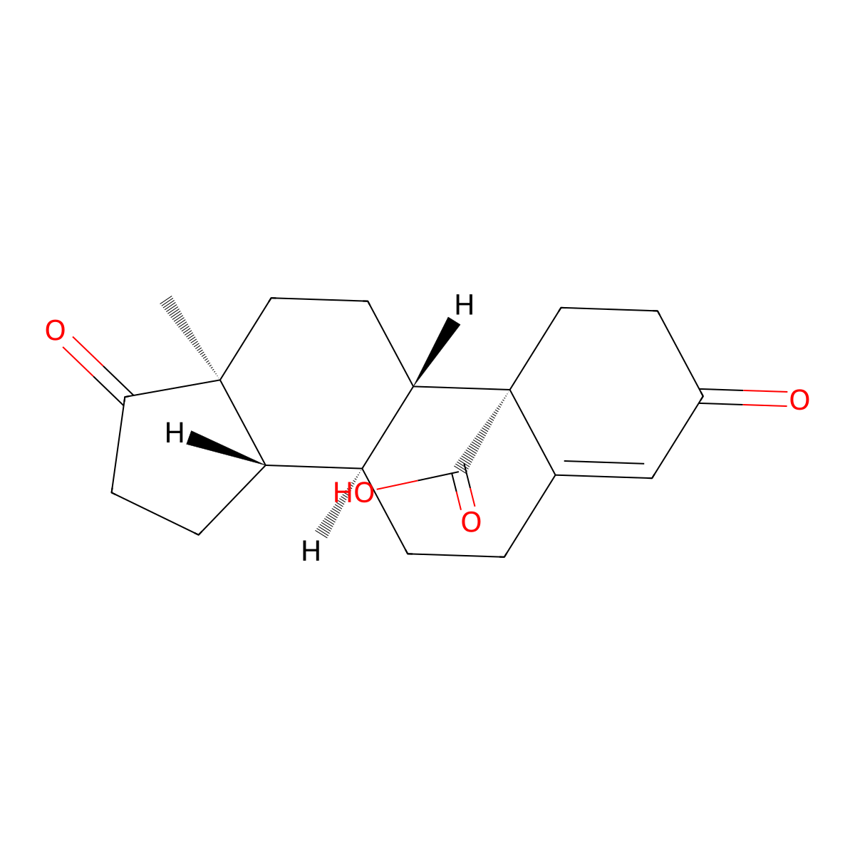 3,17-Dioxo-4-androsten-19-oic acid molecular structure, CAS 4757-95-3