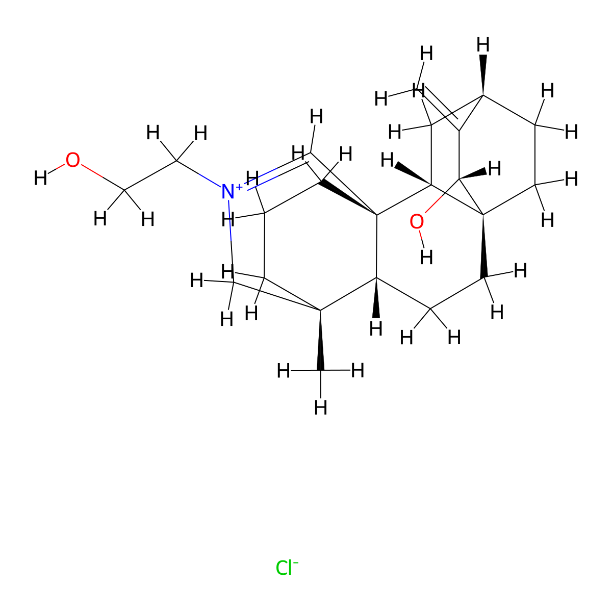 Atisinium chloride molecular structure, CAS 4758-99-0