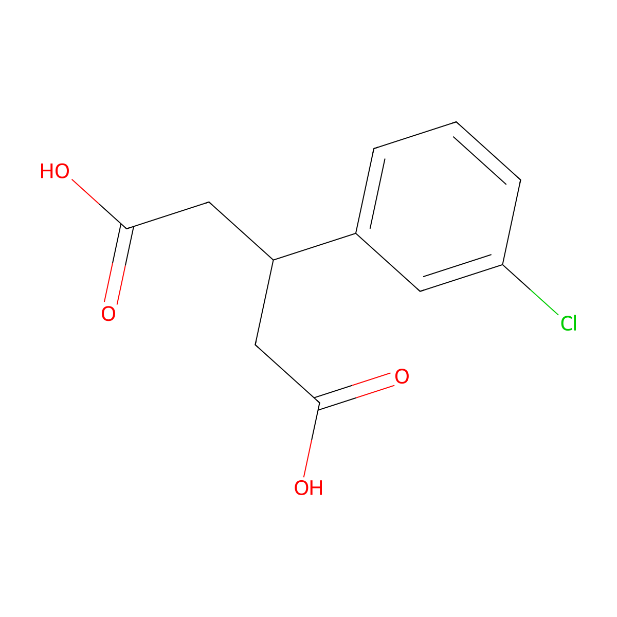 3-(3-Chlorophenyl)pentanedioic acid molecular structure, CAS 4759-58-4