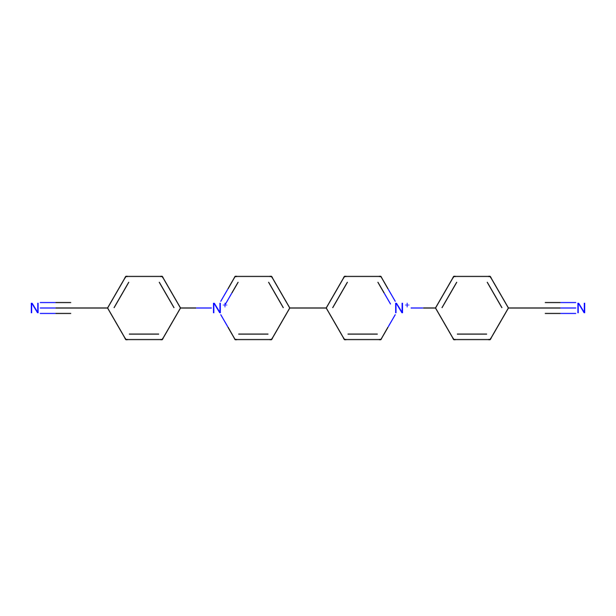 1,1'-Bis(4-cyanophenyl)-4,4'-bipyridin-1-ium molecular structure, CAS 47591-14-0