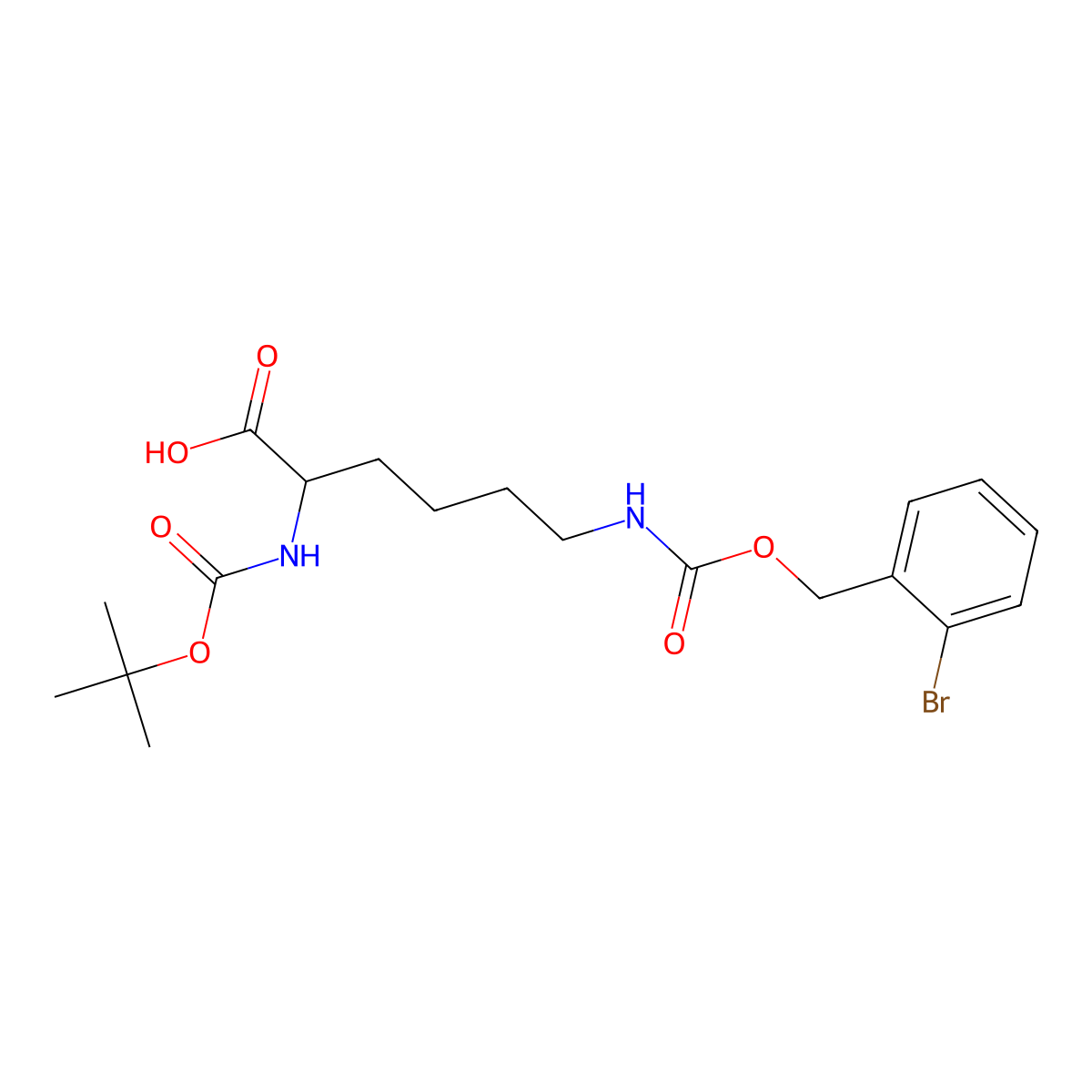 Boc-Lys(2-Bromo-Z)-OH molecular structure, CAS 47592-74-5