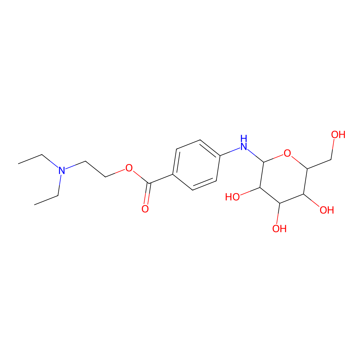 Procaine glucoside molecular structure, CAS 47593-05-5