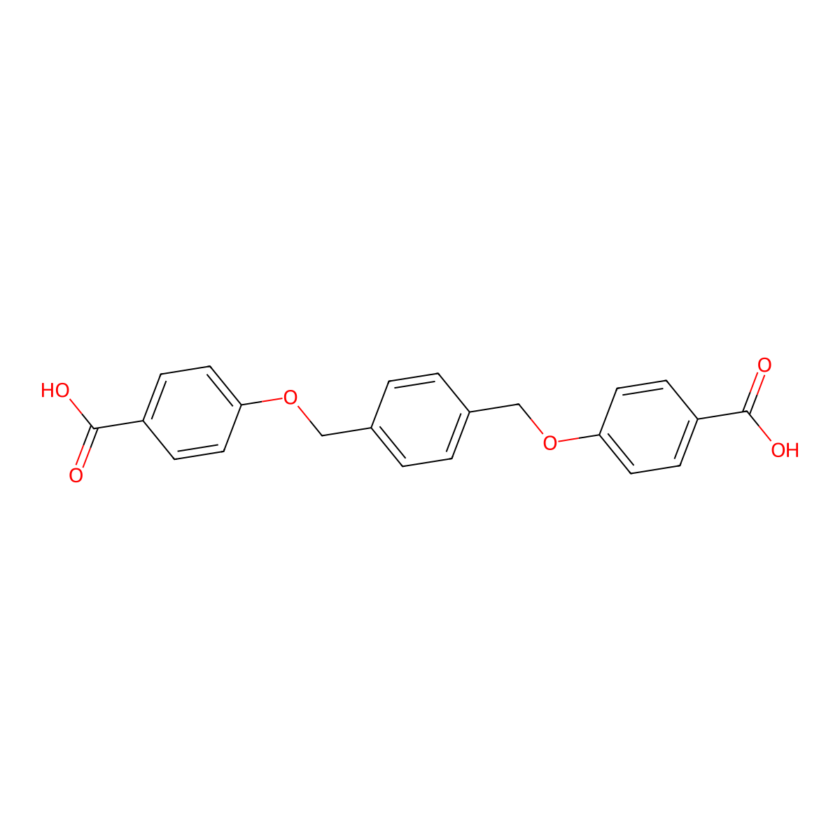 4,4'-((1,4-Phenylenebis(methylene))bis(oxy))dibenzoic acid molecular structure, CAS 47593-50-0