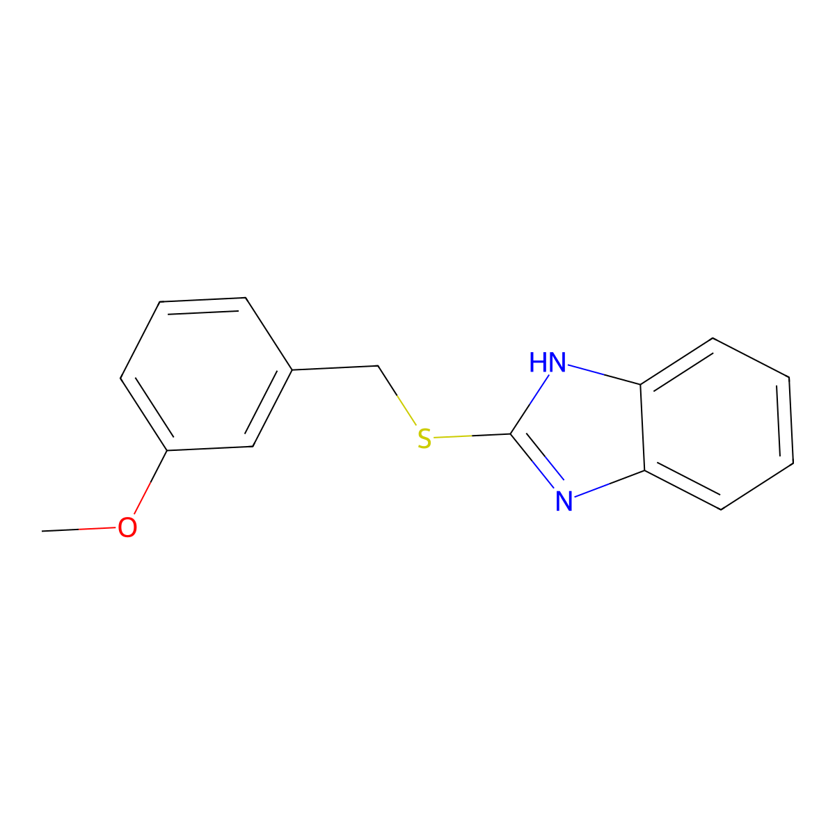 2-[(3-methoxyphenyl)methylsulfanyl]-1H-benzimidazole molecular structure, CAS 475977-76-5