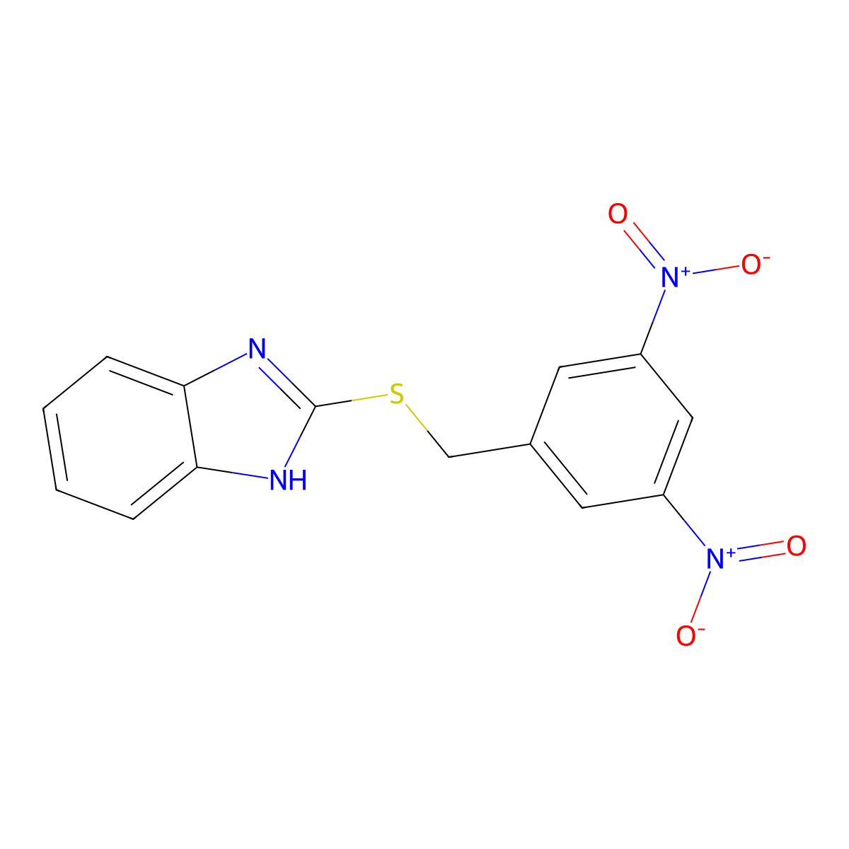 2-{[(3,5-dinitrophenyl)methyl]sulfanyl}-1H-1,3-benzodiazole molecular structure, CAS 475977-78-7