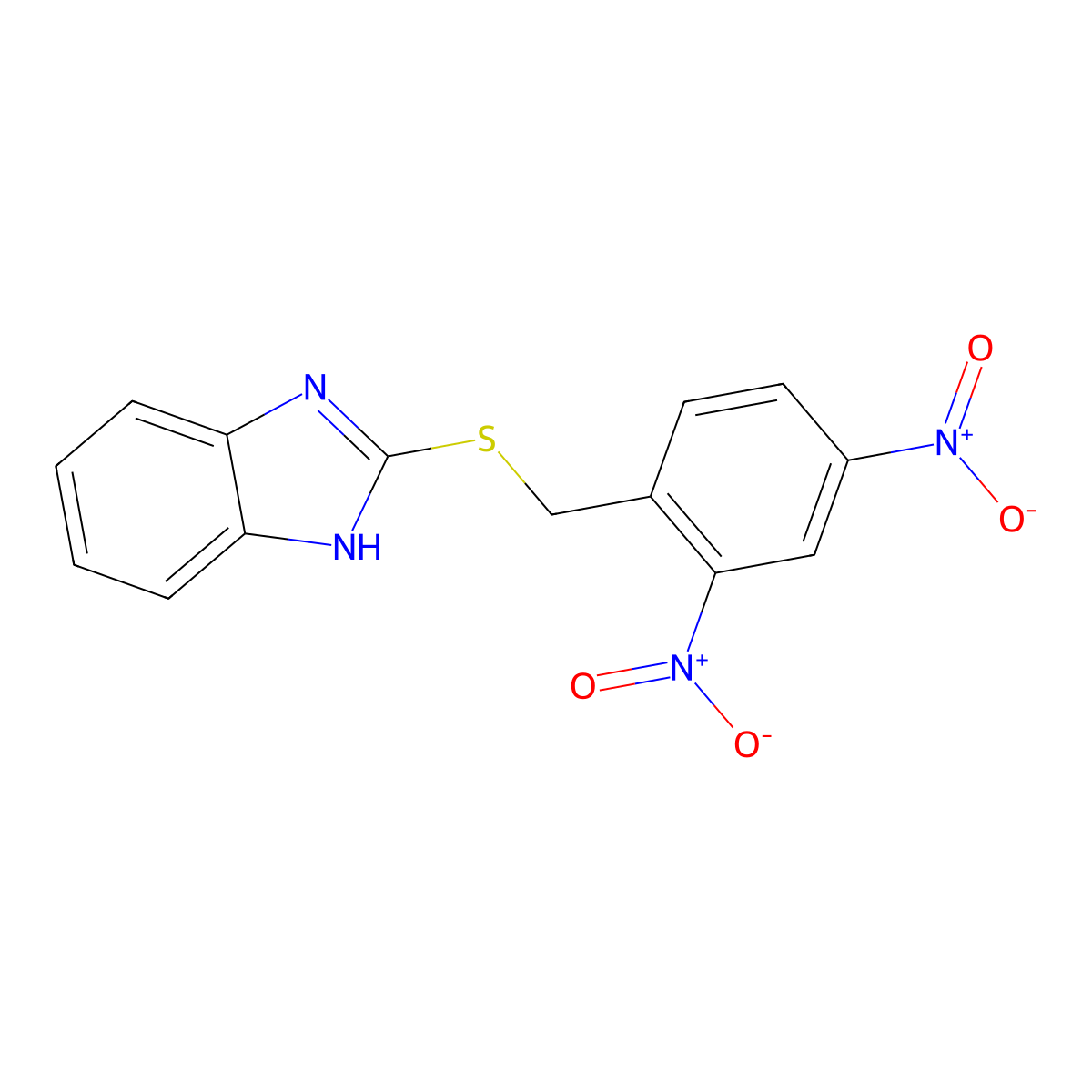2-(2,4-Dinitrobenzylthio)-1H-benzo[d]imidazole molecular structure, CAS 475977-79-8