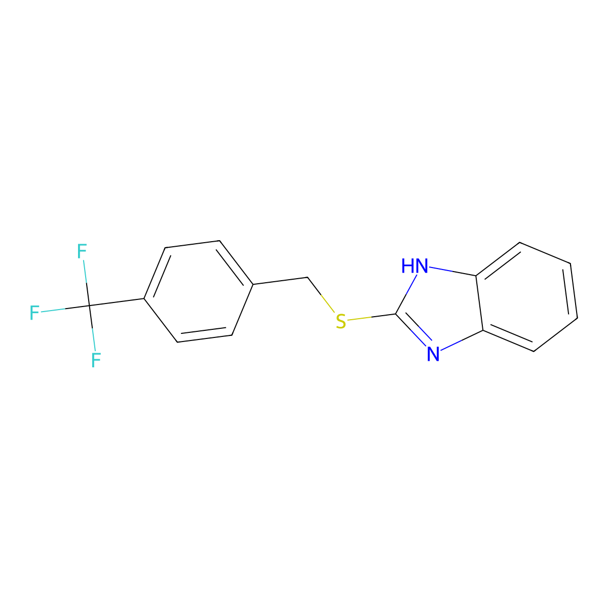 2-[[4-(trifluoromethyl)phenyl]methylsulfanyl]-1H-benzimidazole molecular structure, CAS 475977-81-2