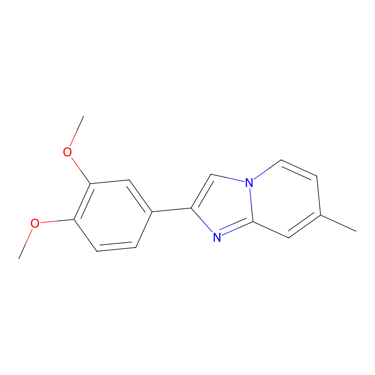 2-(3,4-Dimethoxyphenyl)-7-methylimidazo(1,2-A)pyridine molecular structure, CAS 475992-34-8