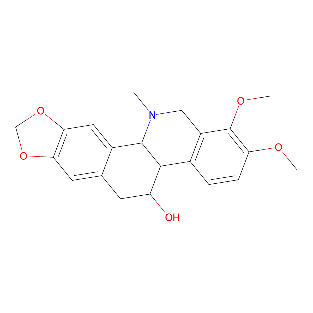 Homochelidonine molecular structure, CAS 476-33-5